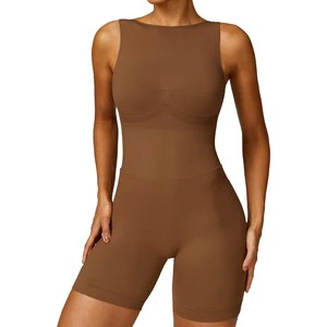 Women's One-Piece Jumpsuit Eco-Friendly Active Stretch Quick Dry Integrated Hip Lifting Spandex/Nylon Exercise Fitness Sports