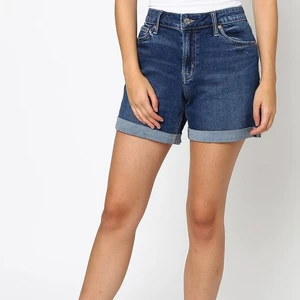 High Quality Women's Mid Button Straight Denim Shorts Multi-Pocket Skinny Fit Medium Wash Solid Color Summer Streetwear