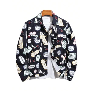 OEM Custom Latest New Design Wash Cotton Fitted Long Sleeve Denim Jacket for Men High Street Winter Windproof Reversible