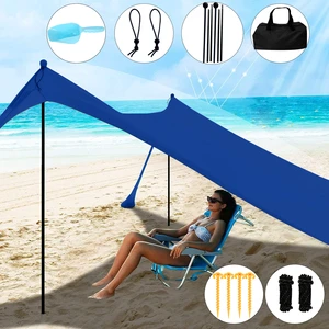 Oversized Shade 2 Poles Summer Vacation Trip Gear Beach Canopy For Outdoor