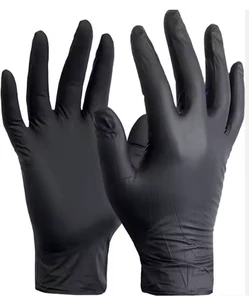 Free Samples Non Sterile High Quality Disposable Food Safety Wholesale Powder Free Nitrile Black Exam Gloves