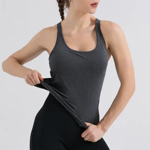 Girls Fitness Clothing Sportswear Vest Women Custom Logo Yoga Running Gym Tank Top Women's Plus Size High Waist Lightweight