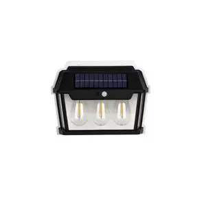 Modern Outdoor Solar Wall Lamp Motion Sensor Tungsten LED Light IP66 Waterproof ROHS Certified Rechargeable Garden Yard Lighting