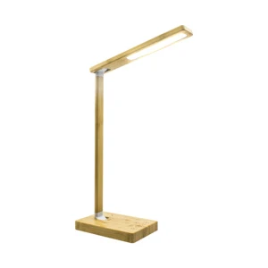 Bamboo LED Desk Lamp with Wireless Charger