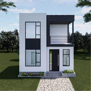 Modern European-Style Two-Story Tiny House Light Gauge Steel Structure for Holiday Villa with Bedroom and Carport Farmhouse Use