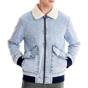 Best Quality Stylish Men's Jeans Jacket Breathable Windproof Winter Cotton Made Streetwear Customizable