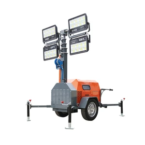 500-7000 mm Elevating Height Mobile Trailer Light Tower for Road, Building General Construction Fields at Night