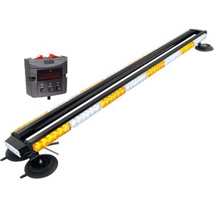 DC12V Amber White Ambulance Emergency Light bar LED Warning Light bar Roof Mount Flashing Lights