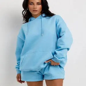 Hot Selling Summer Plus Size Women's 2-Piece Shorts Set Casual Solid Color Eco-Friendly Spandex/Polyester Sports Running