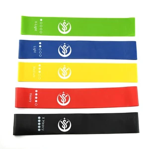 High Quality 100% Natural Latex Elastic Pilates Exercise Gym Workout 5 Set Resistance Bands Yoga Hip Loop Fitness Stretch