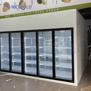 Commercial Glass Door Cold Storage Room For Retail Food Beverage And Flower Shops