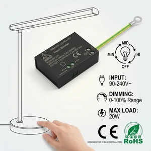 Touch Dimmer 3-Stage MOS Built-in, Wide Voltage 20W CE Certified
