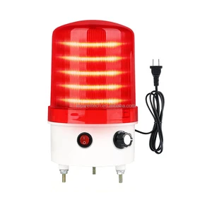 Industrial LED Rotating Warning Light 110V Red Strobe Light with Plug for Public Emergency Alarms
