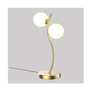 Delicate Gold+Glass Ball Decorative Desk Lamp New Fashion Style Warm White Bed Side Lamp Reading Room Hotel Switching Control