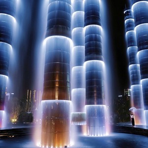 Flowing Water Landscapes Musical Fountains Stunning Lighting Effects Large-scale Light Water Show Stainless Steel Modern Design