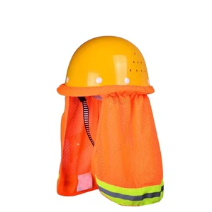 Outdoor Construction Site Reflective Helmet Cover Fluorescent Color Mesh High Visibility Reflective Hard Hat
