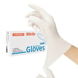 Disposable Nitrile Gloves 5mil White Industrial Use Powder Latex Free Touch Screen Protective Anti-Slip Feature Food Safety Free