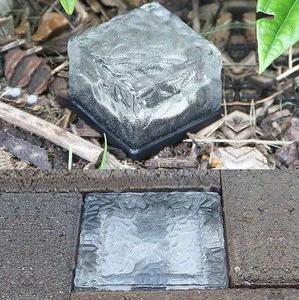 Outdoor Solar Lamp Waterproof Courtyard Landscape Decoration Ice Brick Lamp Glass Floor Tile square Buried Lamp