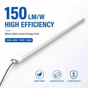 150LM/W High Efficiency LED Tri Proof Light IP65 IK08 Aluminum Industrial Linear Lighting Fixture