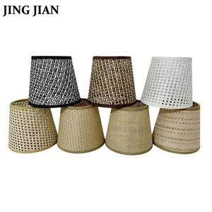 Factory Wholesale Handmade Woven Natural Bamboo Rattan Modern Minimalist Customized Lightweight Lamp Shade Table Lamp Home