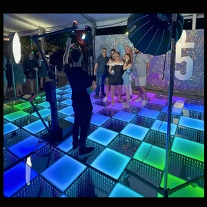 Cost Effective Portable Outdoor Wedding Popping IP67 Rechargeable Battery DMX512 Sound-Activated Control Rotating Dance Floor