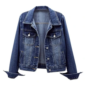 Women's Denim Jean Jacket Casual Outwear Autumn Winter Button Coat Oversize High Quality 100% Cotton Quick-drying Breathable