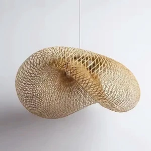 New Trend Handmade Bamboo Hang Light Vietnam Style Lantern Woven Bamboo Pendant Lamp for Home Cafe Restaurant Hotel