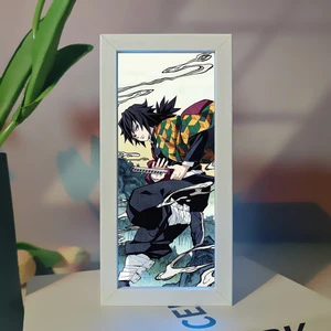 2026 Anime Led Light Box 3d Anime Night Light Chainsaw Man Table Lamp Movie Character Rgb Light Stand