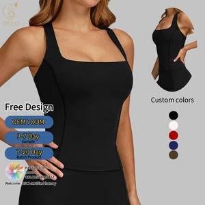 New Custom Buttery Soft Spandex Yoga Tank Top Racerback Tight Yoga Bras High Quality Women Halter Neck Workout Sports Vest