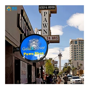 High Definition P1.86 IP65 Waterproof Light Boxes Video Wall Outdoor Double Sided Circular LED Display Screen for Shopping Mall