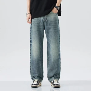 New Style Denim Jeans Men Stretch Straight Leg Business Formal Casual Breathable Man Cotton Jeans Pants Men Clothing Denim Pants
