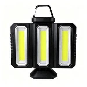 3 Panels Foldable COB Work Light Rechargeable Portable Camping Hanging Tent Light for Fishing Emergency Power Outage