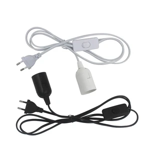 Plastic E27 Power Cord Screw Base Lamp Holder LED Pendant Light Head With 303 Switch Extent Cable 1.8m Bulb Socket US AU UK EU