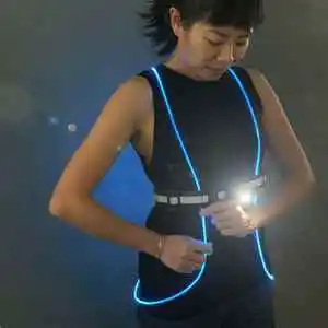 High Quality USB Rechargeable LED Vest with Front Light Flashing Reflective Headlamp Torch for Running & Shoes Lights