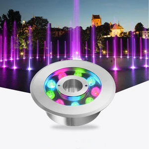LED Fountain Light 304 Stainless Steel IP68 Waterproof 12V 24V RGB Color Changing Underwater Lamp for Pool Pond Landscape