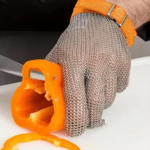 High Quality Durable 316L Steel Mesh Anti-Cut Gloves Rustproof Cutting Gloves for Food Grade Garden Gloves Protective Gear