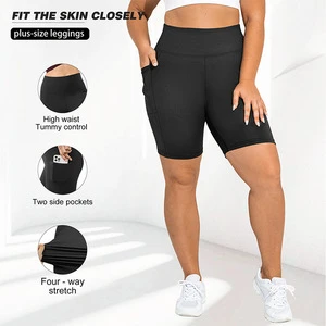 Women's High-Waisted Pocket Yoga Shorts Tight-Fitting Leggings Plus Size Biker Shorts Hot Shorts Eco-Friendly Waterproof