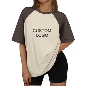 Plus Size Ladies Casual Basic Tops Tshirt Premium Graphic Blank Tees T-Shirt Womens Oversized Raglan T Shirts