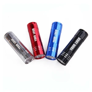 Cheap Flashlight Gift 9-LED Mini Flashlight Aluminum Alloy Portable Flashlight Spotlight With Custom Logo