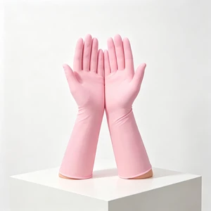 Food Grade 12 Inch Extended Kitchen Disposable Nitrile Gloves Household Cleaning Waterproof Nitrile Safety Gloves