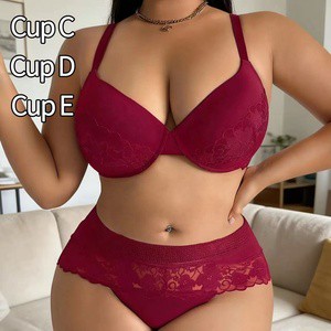 Plus Size Lingerie Wholesale Plus Size Womens Bra And Underwear Set Red Lingerie Sexy Black Red Lingerie Fat Women