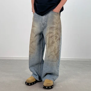 Men'S Jeans Pants 100% Cotton Denim Pants Manufacturers Custom Baggy Pants