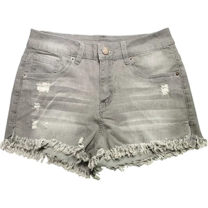 Women's Summer High Waisted Denim Shorts Button Closure Breathable Light Wash Casual Fit Regular Style