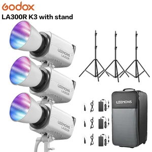 Godox LA300R K3 Set with Stand LED Light Two-color Video Light 1800-10000K LED COB Bowens Mount Photography Lighting App Control