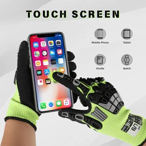 Factory Direct TPR Gloves Anti-Cut Anti-Impact Anti-Slip Nitrile Coated Safety Work Touch Screen Gloves for Construction