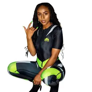 Women Performance Sports Jumpsuit One Piece Stretch Fit Bodycon Activewear Workout Training Romper
