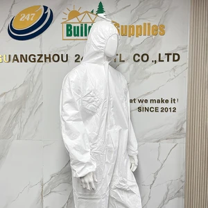 Full Body protection White Disposable Breathable Safety Work Garment Waterproof Non Woven Safety Coverall