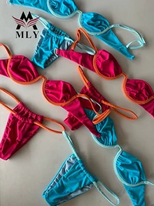 MLY OEM Bathing Suit Swimming Custom Beachwear Women Swimsuit Micro Bikini Two Piece Set Women Swimwear