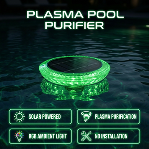 SR007 Solar Pool Ionizer Portable 35000 Gallon Capacity Dynamic LED Light Pool Spa Pond Water Care