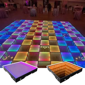 New Interactive Led Dance Floor IP67 Rated 3D Afford Cubes 80x80 RGB Twinkling Sound-Activated Control Customizable Size Disco
